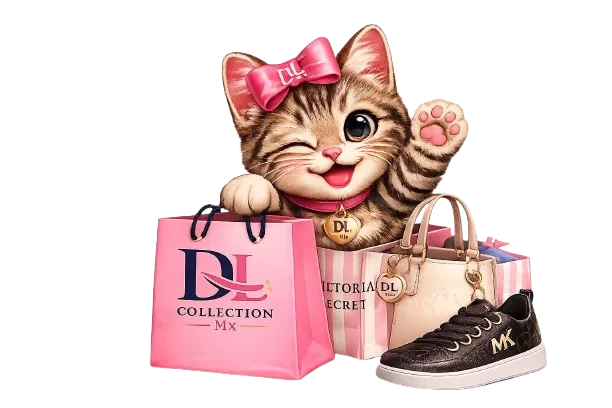 Mascota DL Collection Mx con bolsas de compras de USA